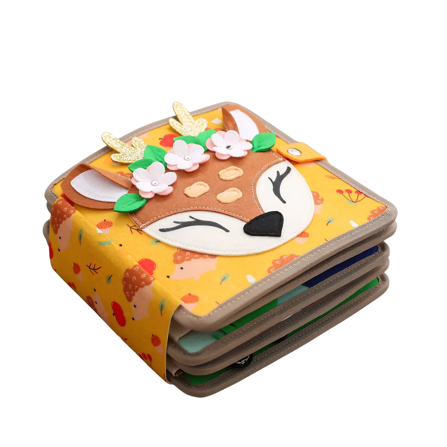 Busy book with deer cover design for toddlers – Mamutino