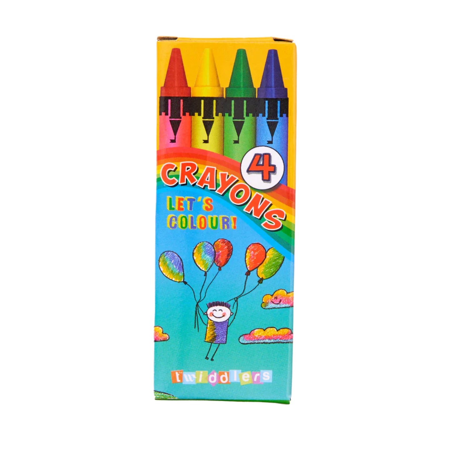 Box of crayons on white background